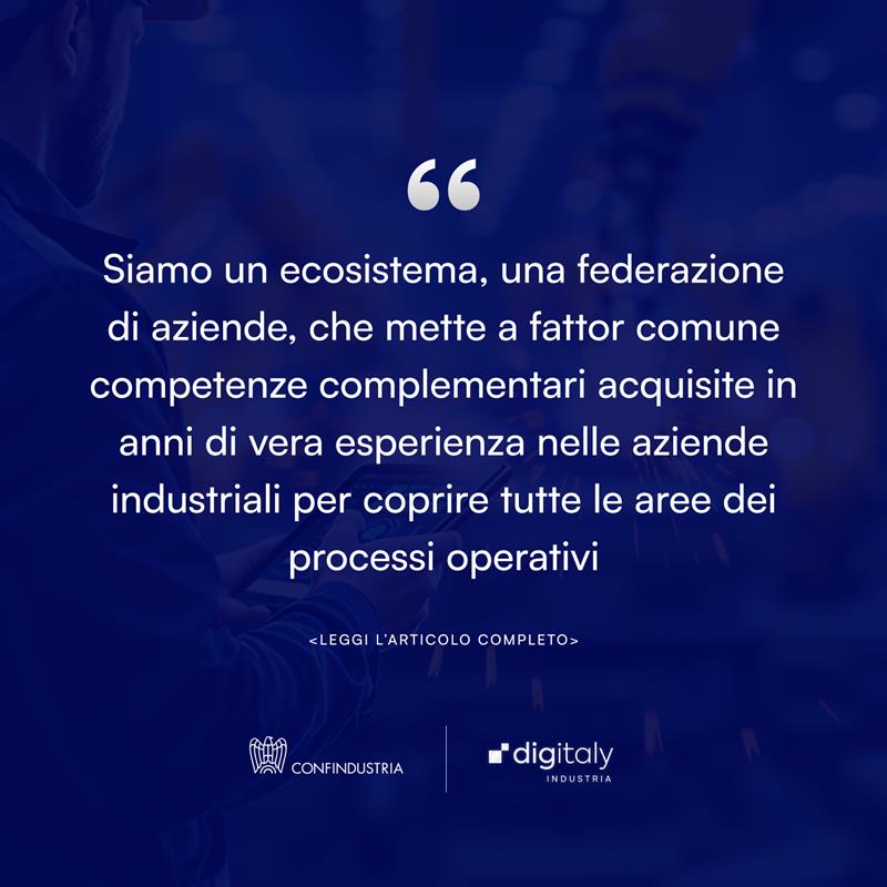 Nasce DIGITALY INDUSTRIA: otto aziende italiane unite in un unico polo per la trasformazione digitale delle PMI e del manifatturiero.